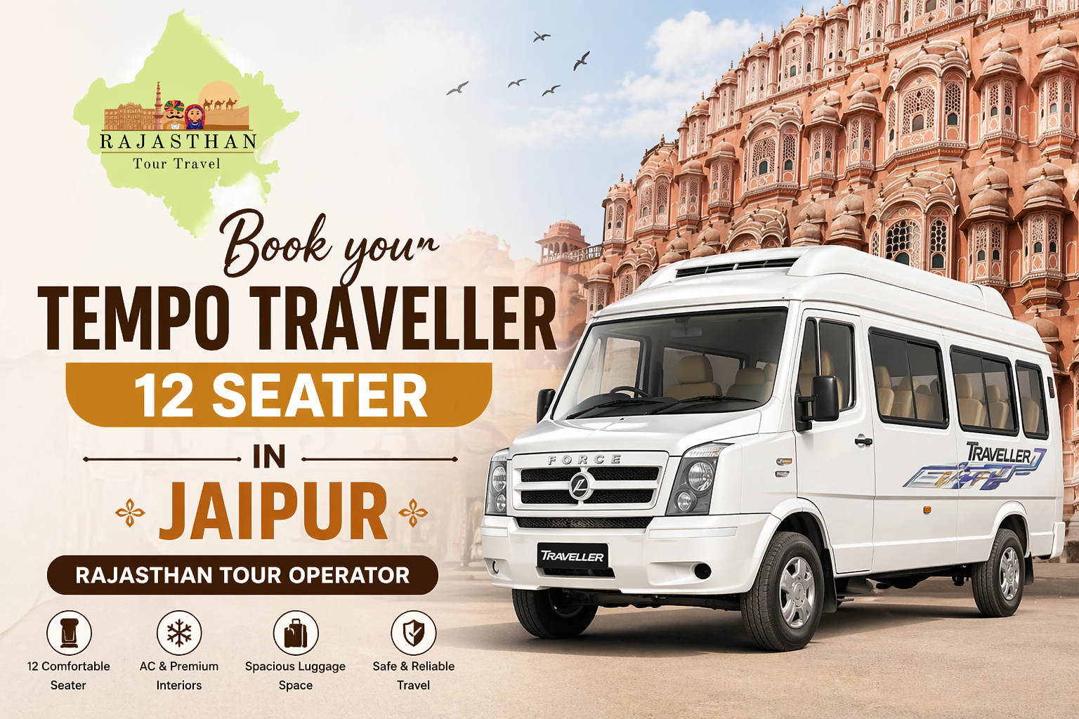 Tempo Traveller 12 Seater in Jaipur
