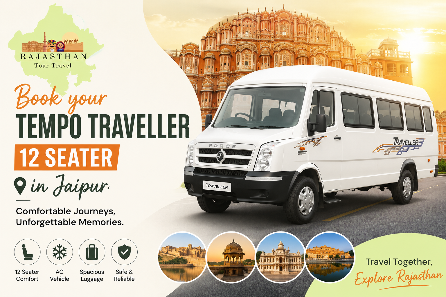 Tempo Traveller 12 Seater in Jaipur