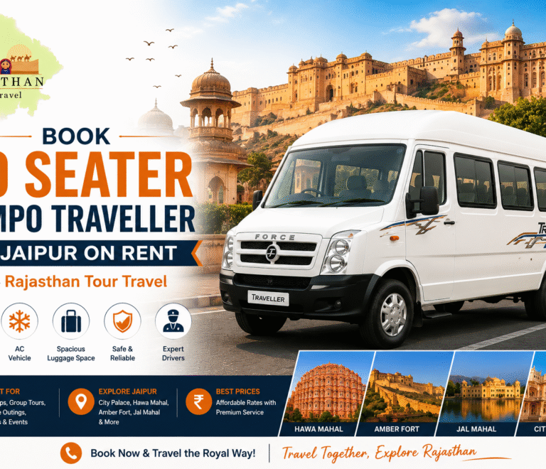 Book 20 Seater Tempo Traveller in Jaipur on Rent with Rajasthan Tour Travel