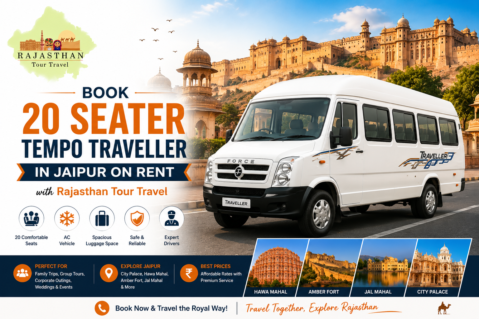 20 Seater Tempo Traveller in Jaipur