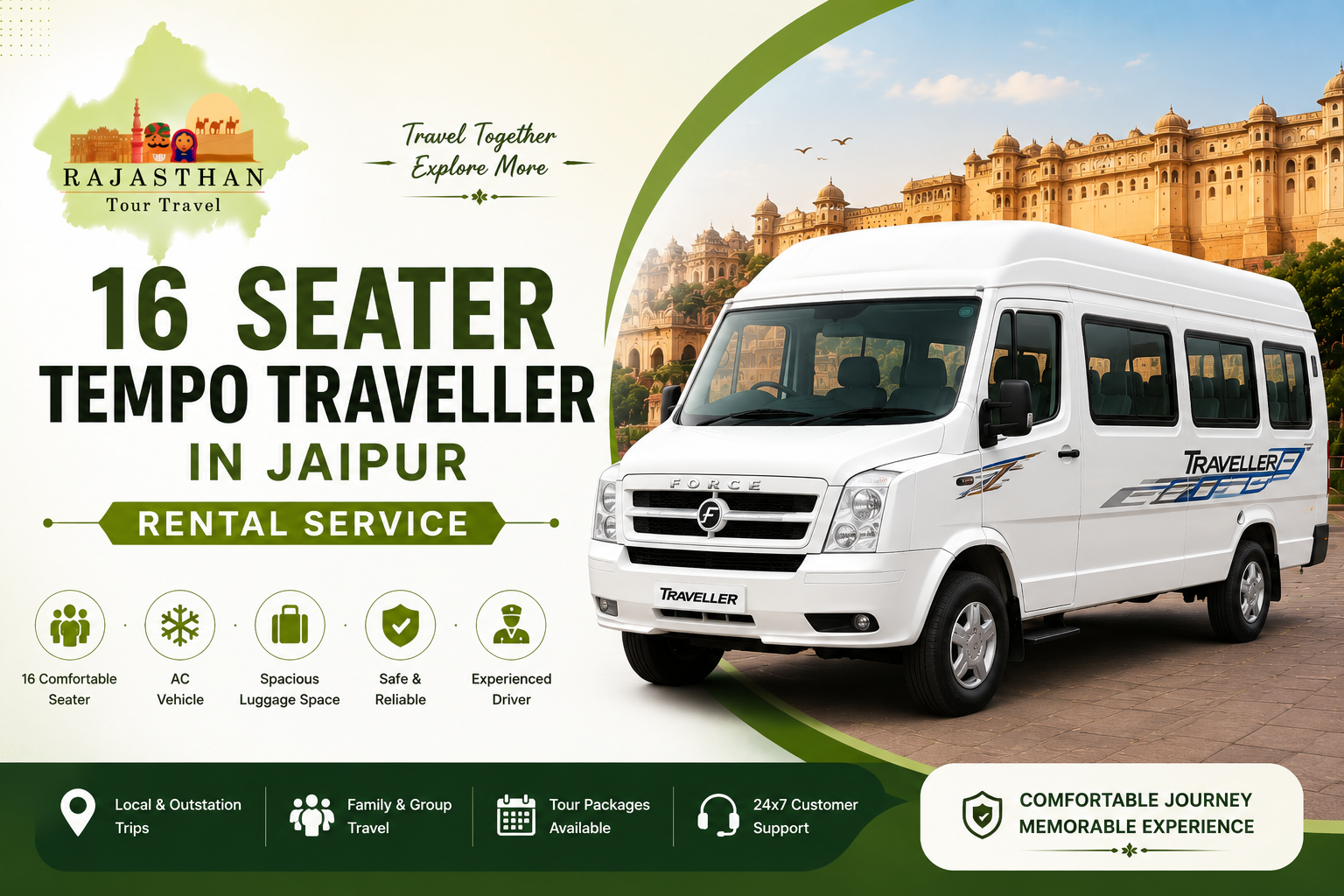 16 Seater Tempo Traveller in Jaipur