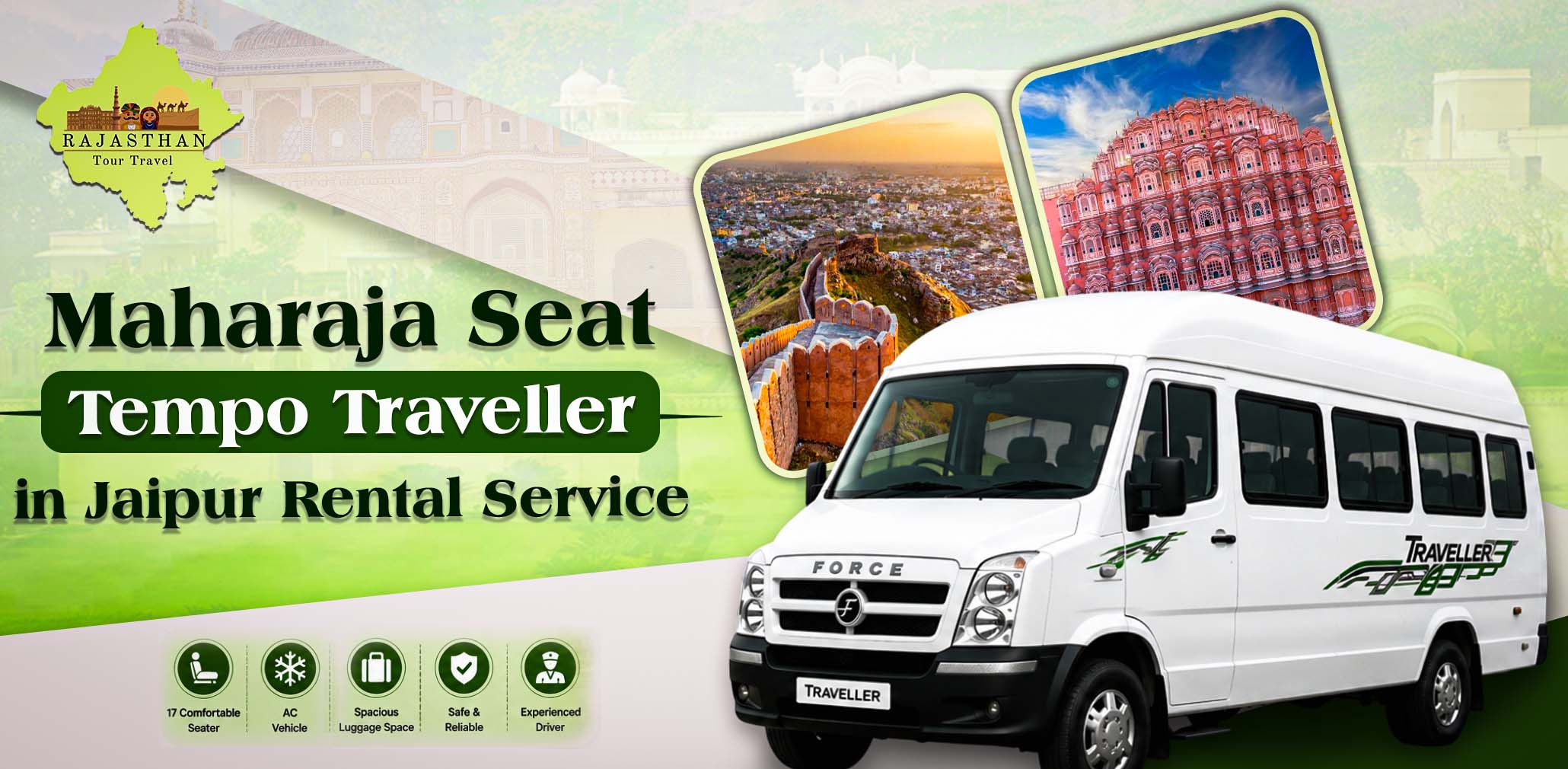 Maharaja Seat Tempo Traveller in Jaipur