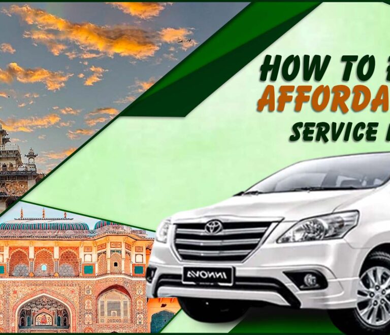White sedan taxi parked in Jaipur for local sightseeing and outstation travel by Rajasthan Tour Travel, showing affordable taxi service for tourists and families.